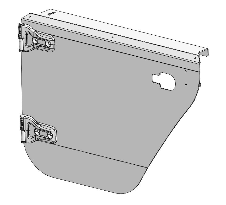 2007-2018 Jeep JK Aluminum Rear Half Doors - Pair